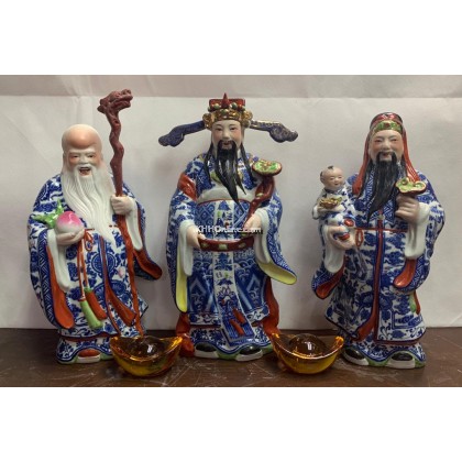 16/ 18寸蓝白福绿寿